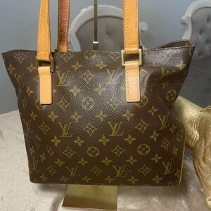 Louis Vuitton Brown and Tan Monogram Canvas Tote